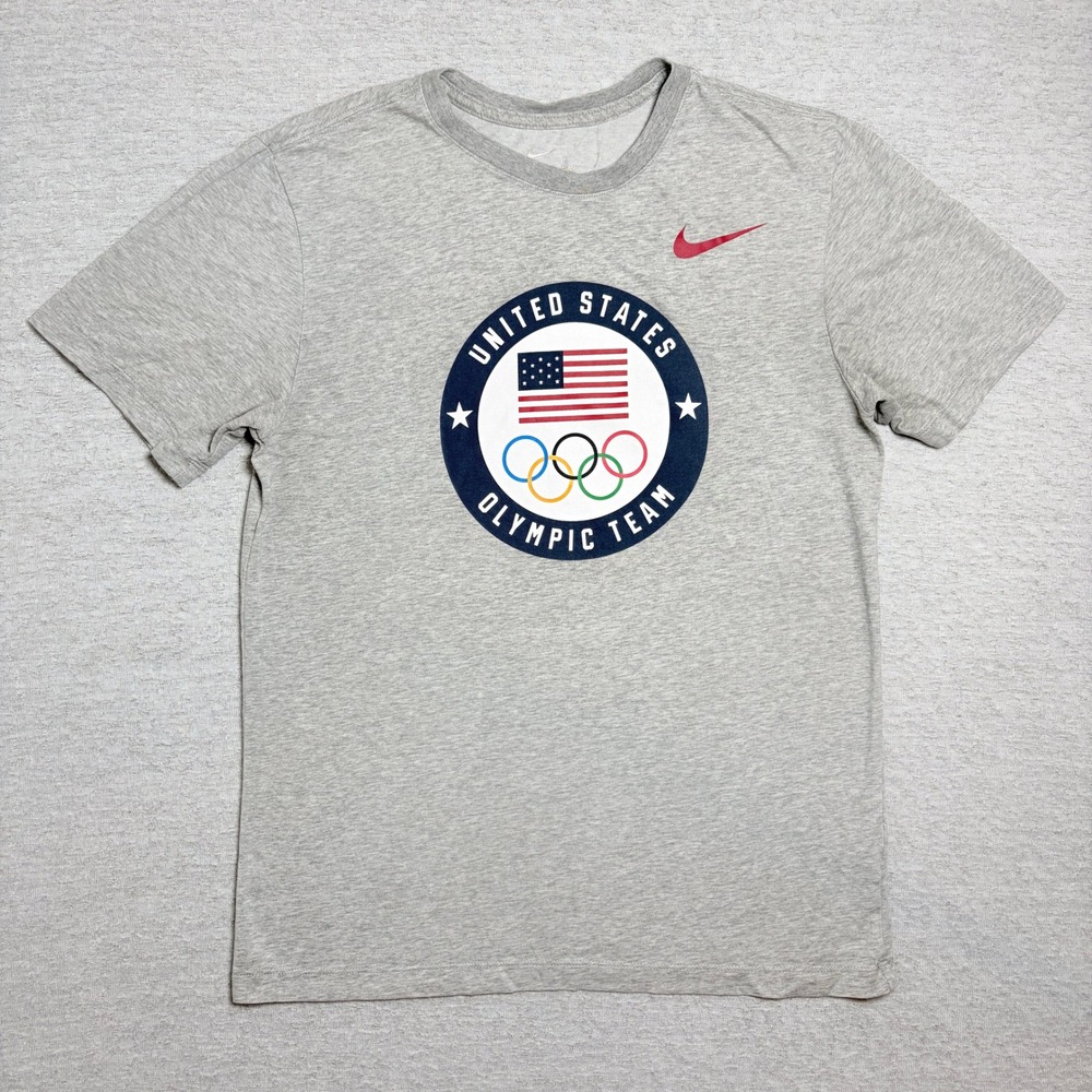 Nike‎ Mens T-Shirt Small Gray USA United States Olympic Team Dri-FIT Graphic Tee